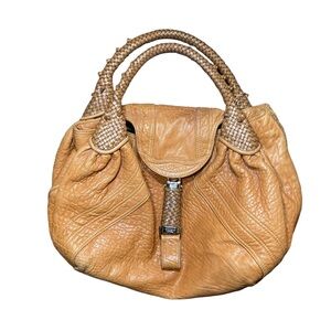 Fendi Leather Spy Bag Caramel Cognac